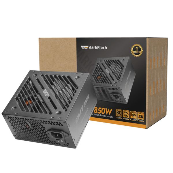 DarkFlash EMT850 számítógépes tápegység (fekete) (EMT850 BLACK)